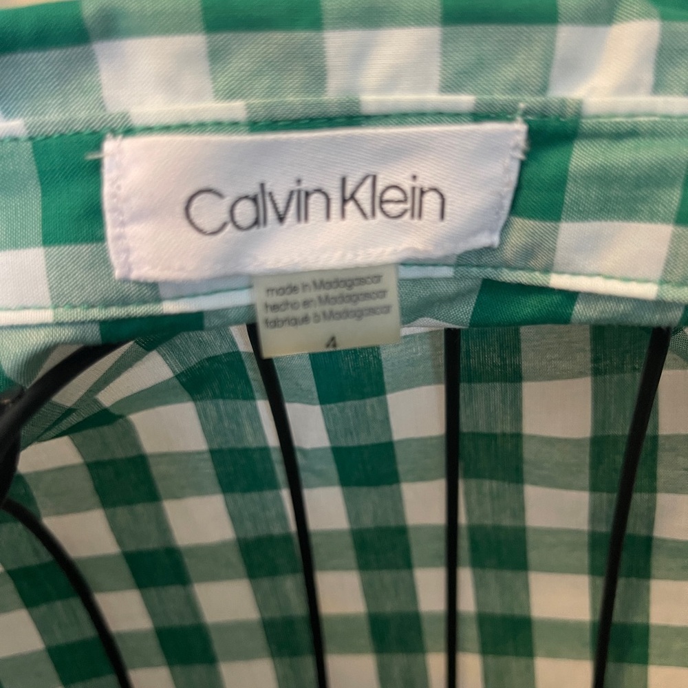 ❌SOLD❌ ⭐️Calvin Klein green and white dress - Picture 4 of 5